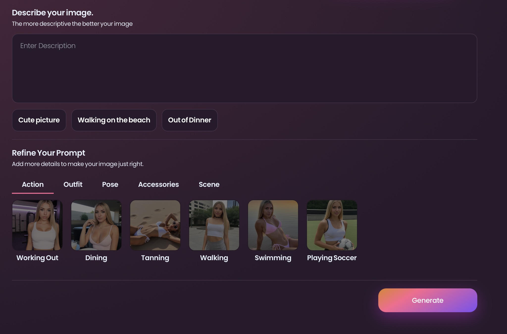 Generating NSFW AI image on Swipey ai