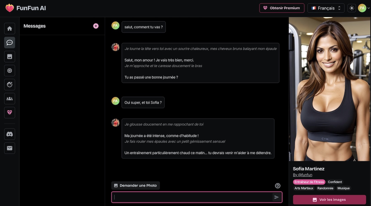 funfun ai chat with Sofia test