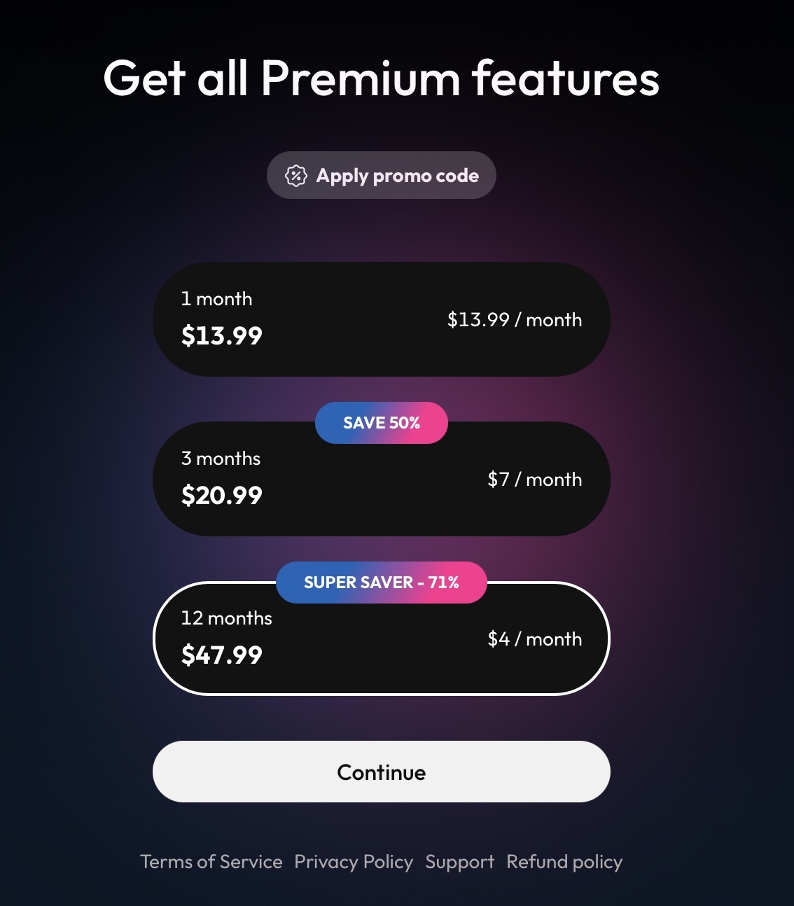Joi AI Monthly Premium Subscription Pricing
