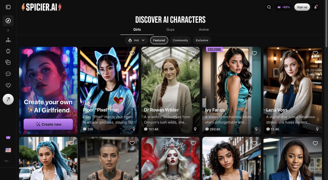 Spicier AI best NSFW AI video generator with reels and custom characters