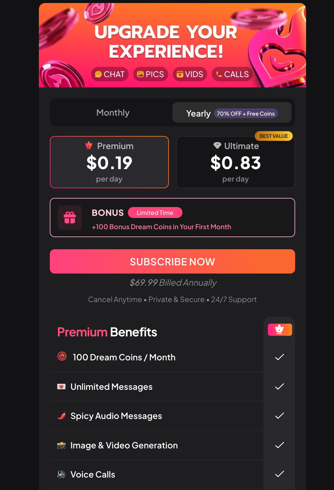 dream-companion-premium-ultimate-annual-pricing