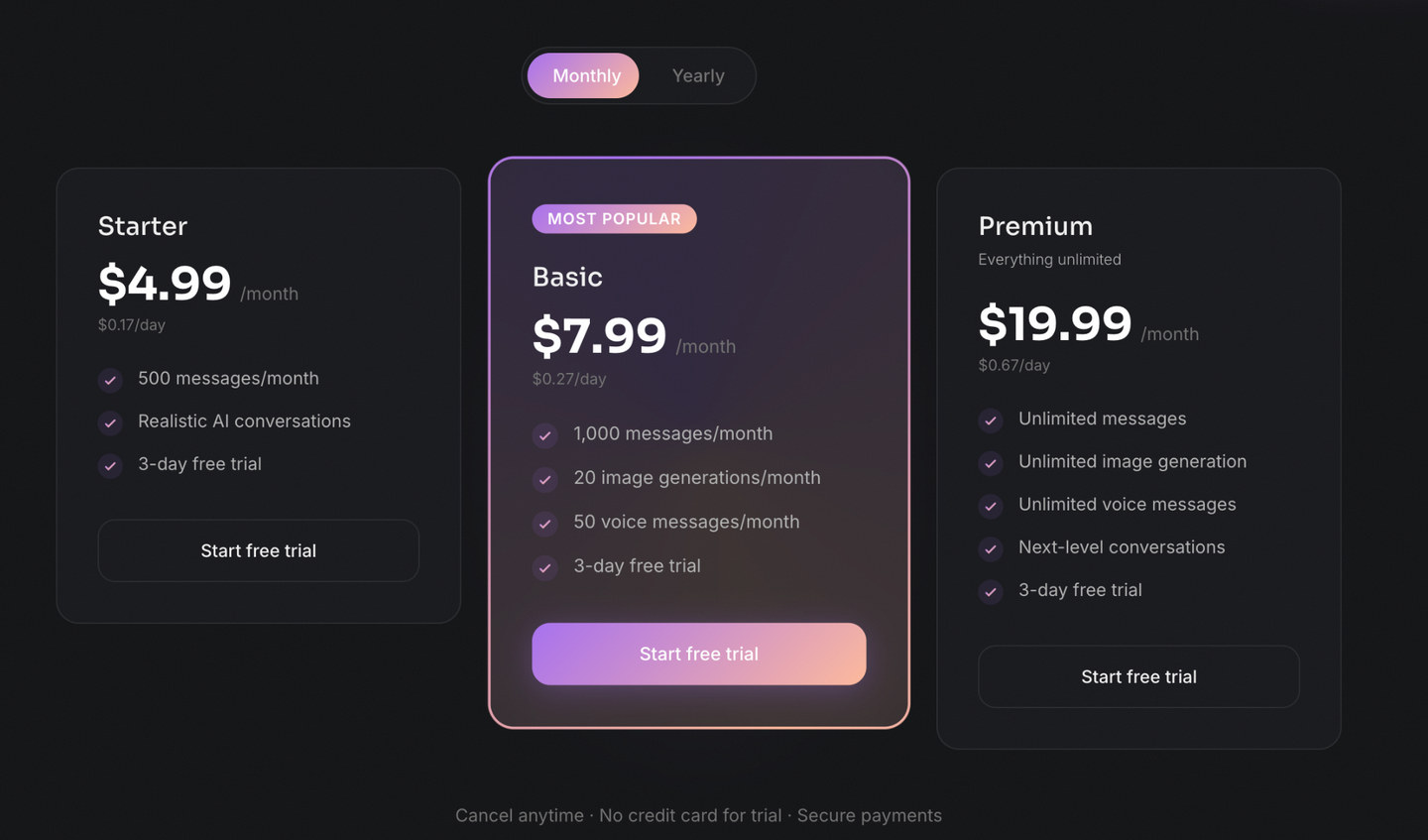 soulmate io monthly subscription pricing